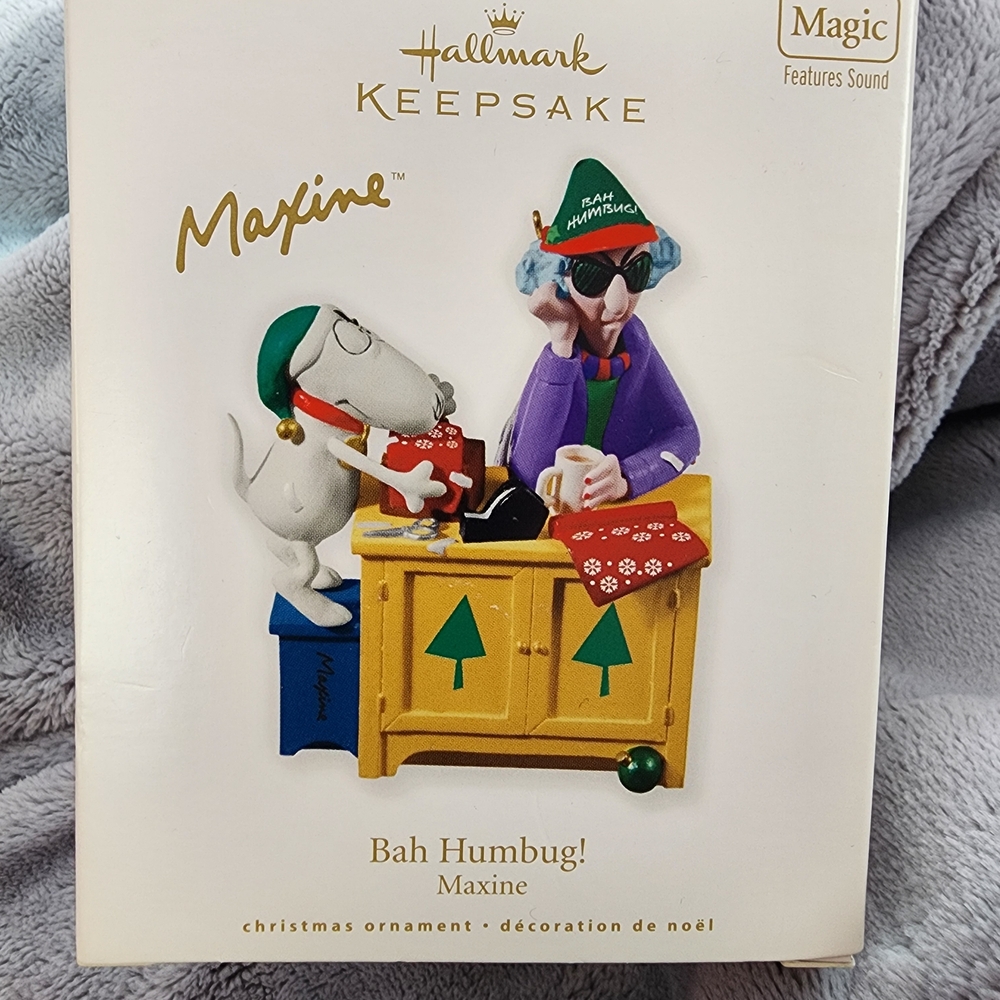 Hallmark Maxine Bah Humbug Ornament with Gold Accents